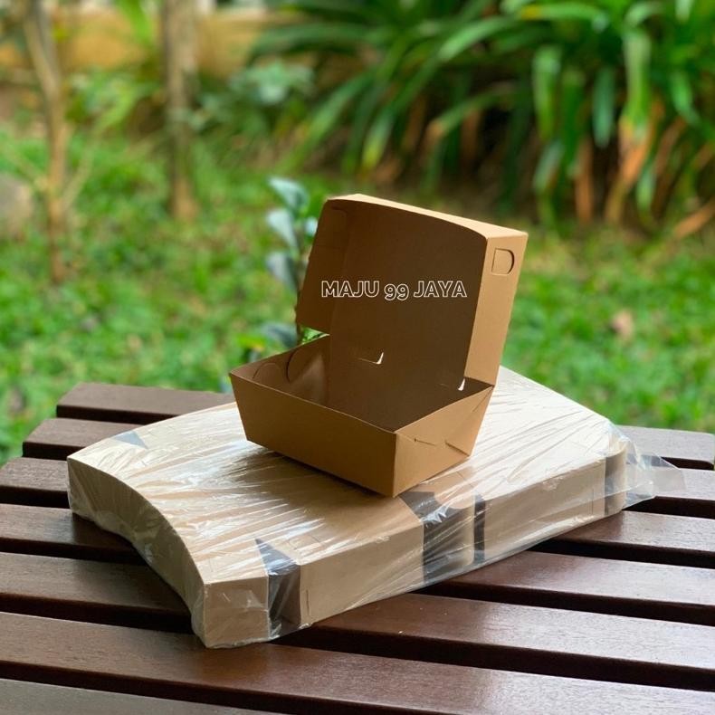 Bisa COD Paper Lunch Box Kotak Makan Ukuran 12x7x5 cm (Lunchbox S/Small) Laminasi Tebal 290 gram/gsm