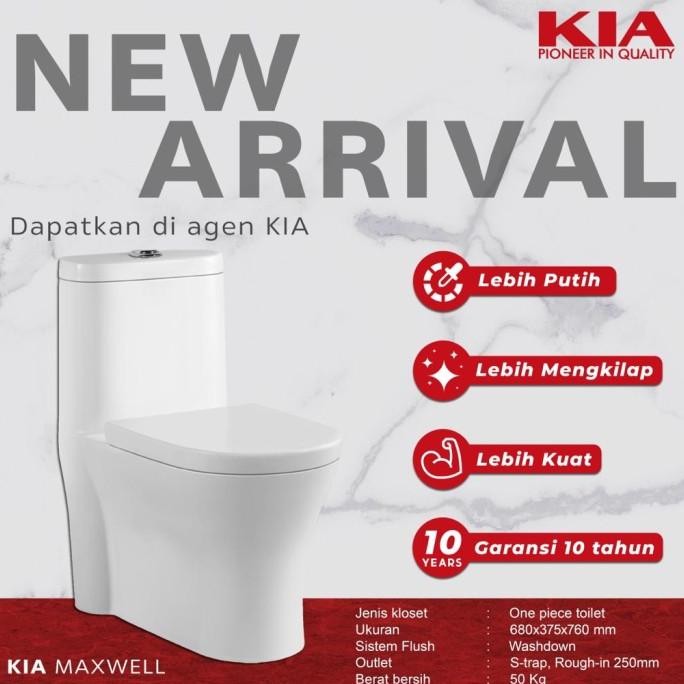 CLOSET / KLOSET / TOILET DUDUK KIA MAXWELL ONE PIECE WHITE