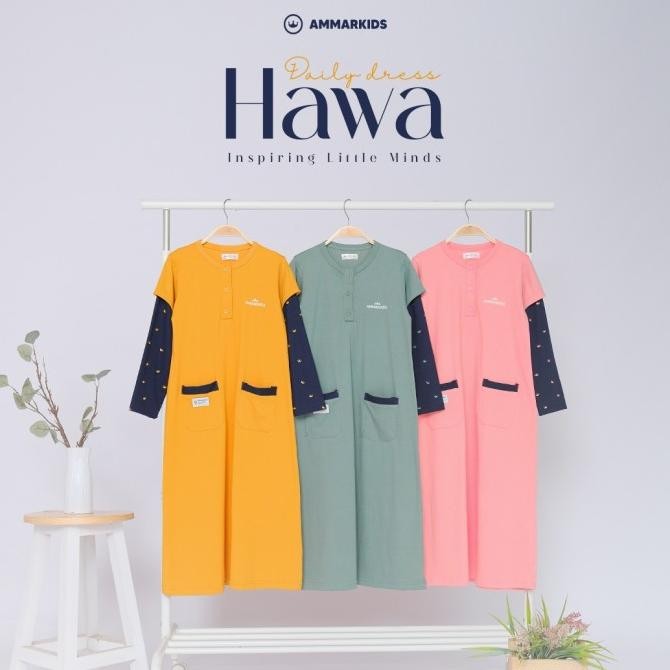 gamis kaos anak perempuan ammarkids baju muslim harian usia 4-12 tahun