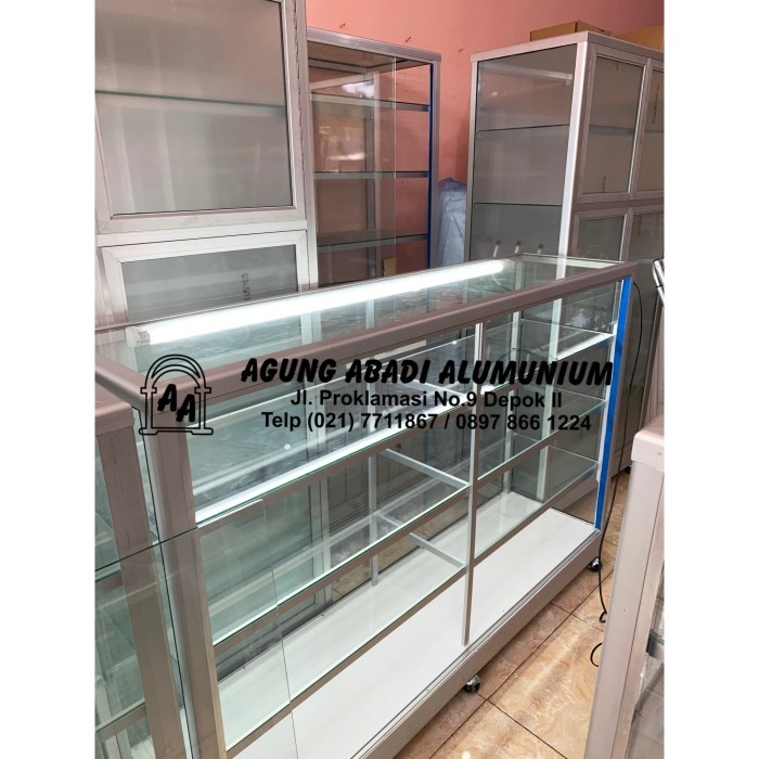 ETALASE KACA 1.5 METER + LAMPU