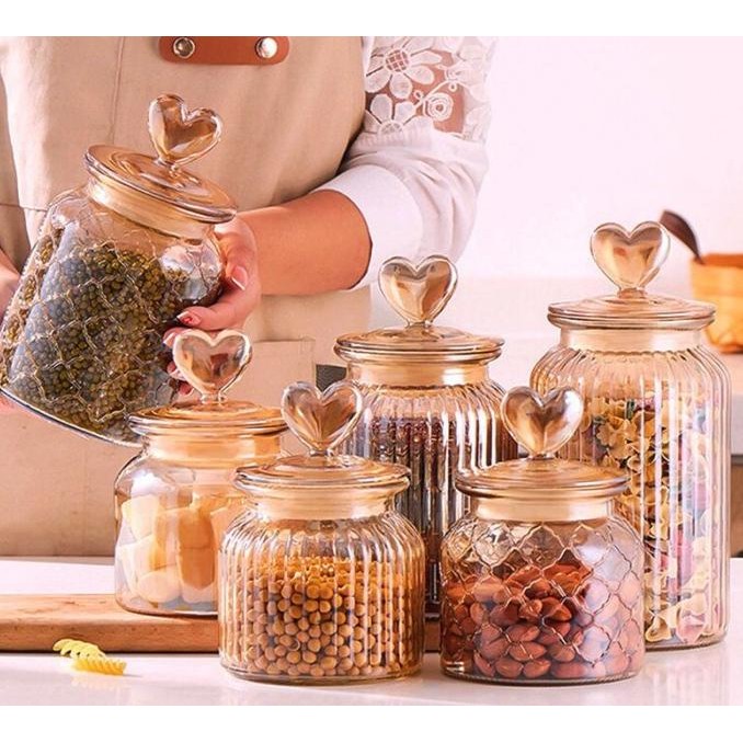 

[Ms] Toples Kaca Kedap Udara 1 Set 3Pcs / Toples Kue Lebaran / Toples Original Dan Terpercaya