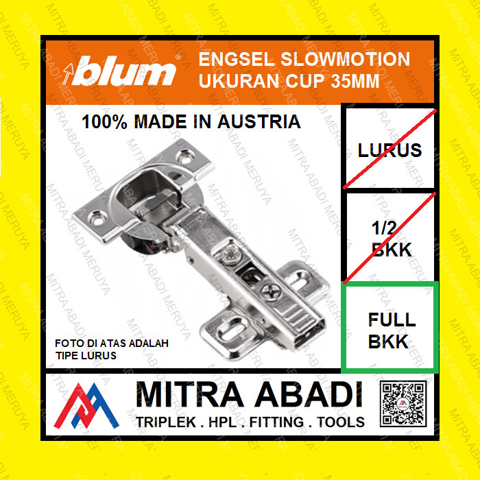 Engsel BLUM Engsel Sendok BLUM Slowmotion Full Bengkok