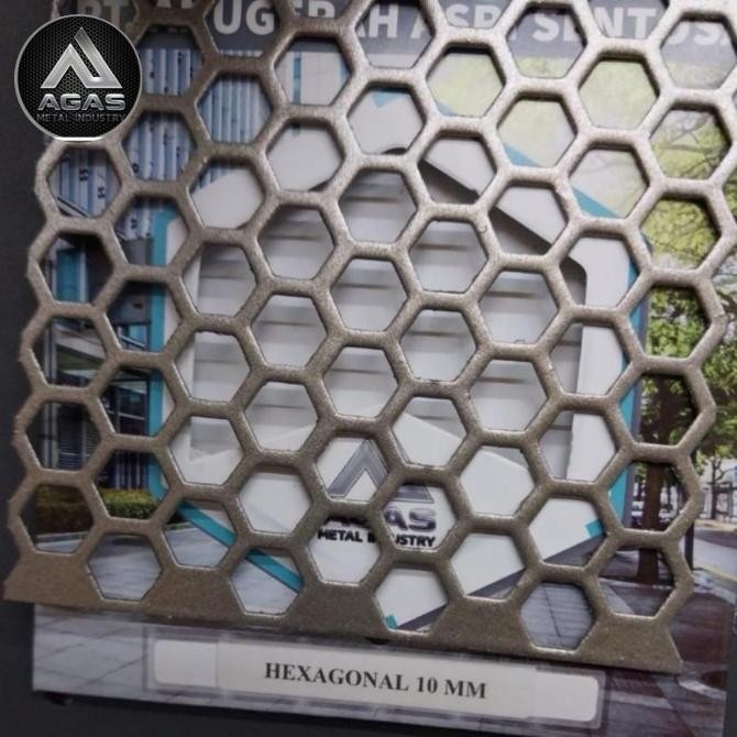 Plat Besi lubang Hexagonal