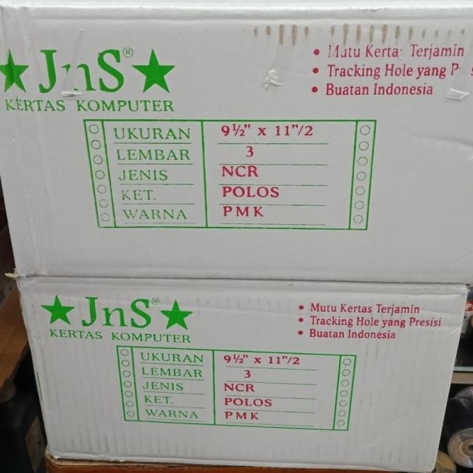 

Continuos Form JNS 9,5 x 11/2 3ply NCR (Kertas Komputer)