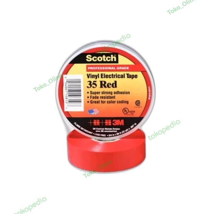

Ready 3M Scotch 35 Vinyl Electrical Tape - Isolasi Listrik - Red