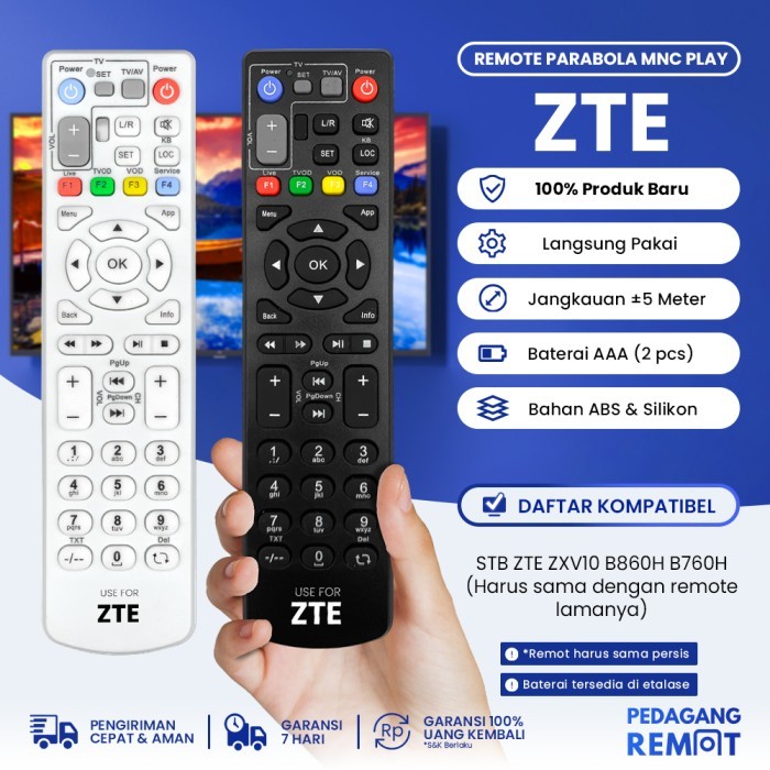 TERPERCAYA REMOT REMOTE RECEIVER STB USEE TV INDIHOME SPEEDY TV ZTE ZXV10 B860H KODE 142