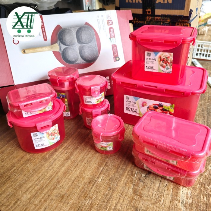 GREEN LEAF LOCK 4 SET 10 Pcs Food Container Toples Snack