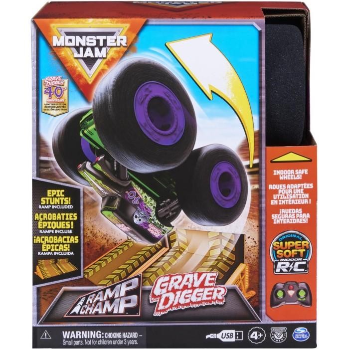 Mainan Mobil Monster Jam RC Ramp Champ Grave Digger