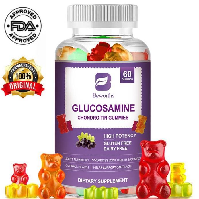 BEWORTHS Glucosamine Chondroitin Gummy- With Turmeric - Joint Support Supplement Antioxidant propert