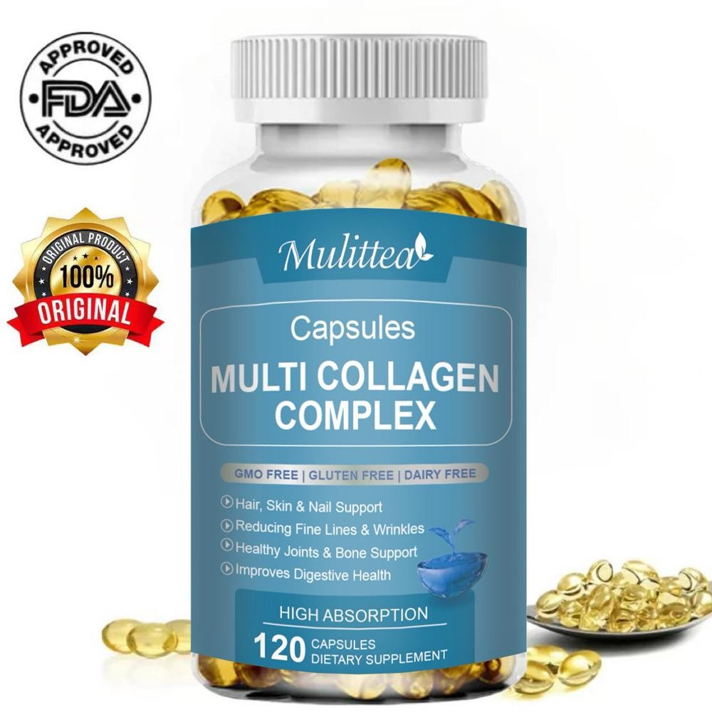 Multi-Collagen Complex Capsules for Women and Men Hydrolyzed Collagen(Type I, II, III, V, X) for Bon