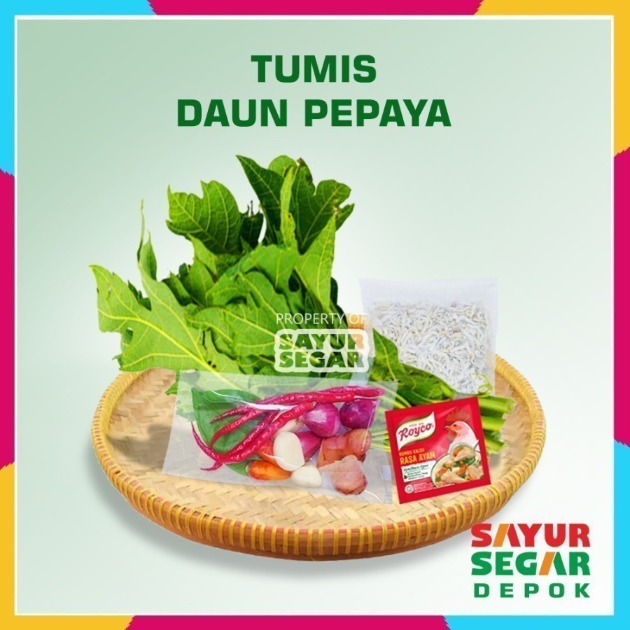 

Paket Tumis Teri Daun Pepaya Pahit [1 Pack] Siap Masak - Ready to Cook