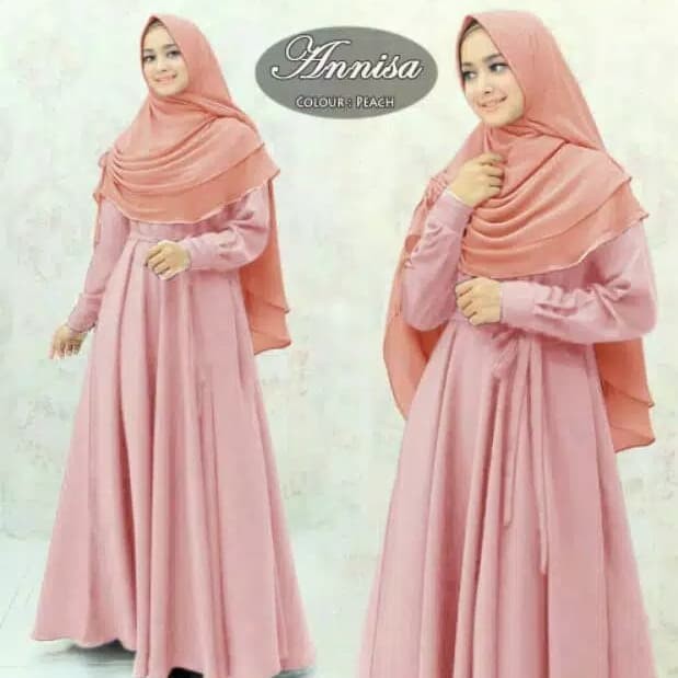 BAJU BUSANA MUSLIM WANITA GAMIS SYARI 4 WARNA ANNISA SYARI TERBARU
