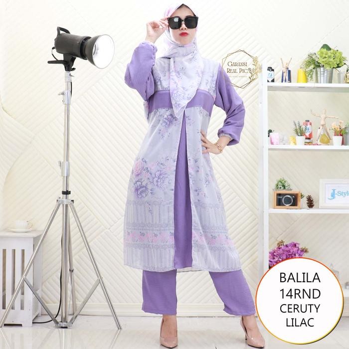 BALILA ONESET HIJAB LONG TUNIK MOTIF BUSUI FRIENDLY