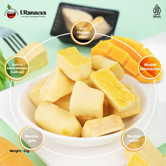 

EKSLUSIF [RS] URSNACKS Freeze Dried Mango - Snack Keripik Buah Mangga HALAL