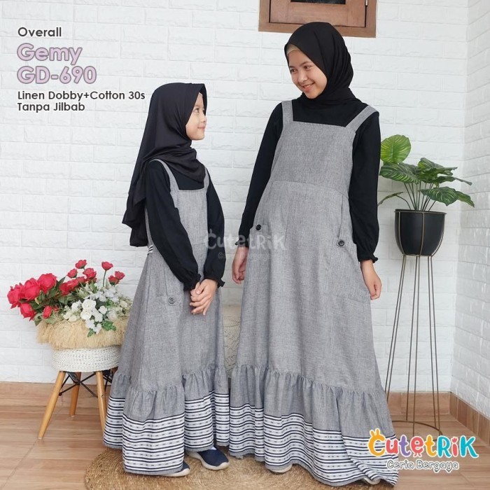 HL935 Overall gamis anak / overall gemy cutetrik PROMO