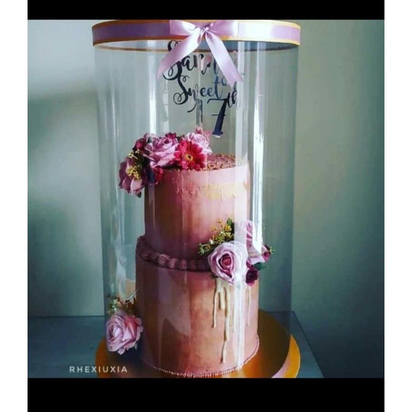 D40 x T70 cm Cake Box Mika Tinggi Kue Tart Sushi Wedding Ultah Nikah