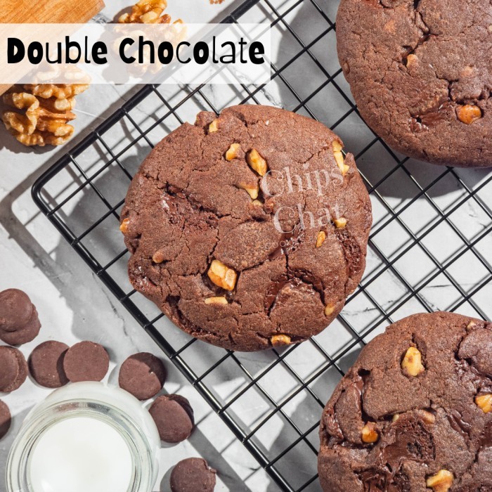 

TERUJI Best NYC Soft Baked Chewy Walnut Double Chocolate Chips Cookies Enak