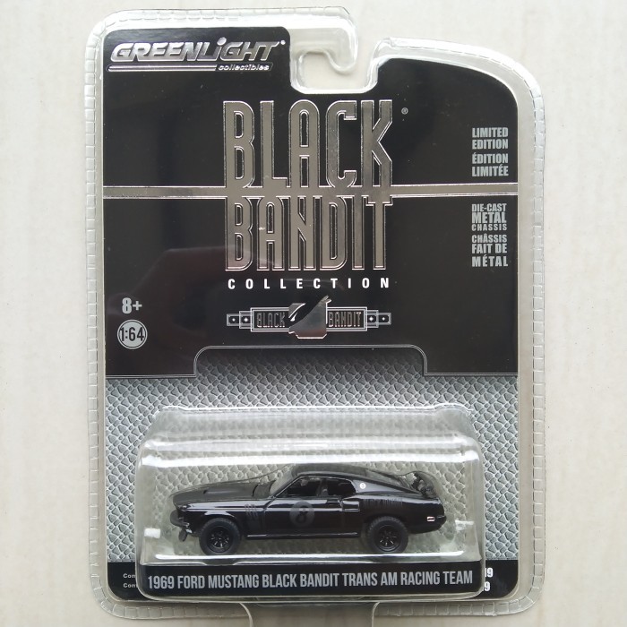 Greenlight 1969 Ford Mustang GT Trans AM Black Bandit No Boss Mach John Wick