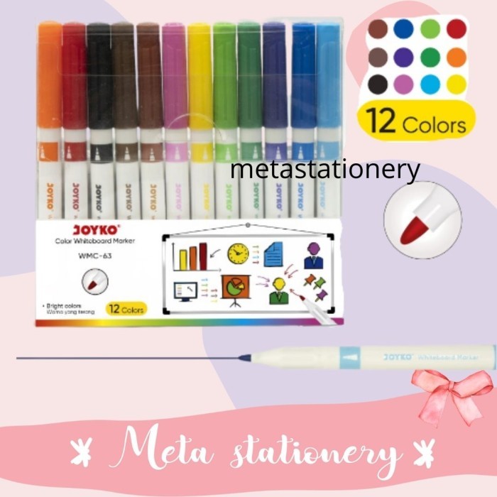 

Color Whiteboard Marker Joyko WMC-63 12 Warna