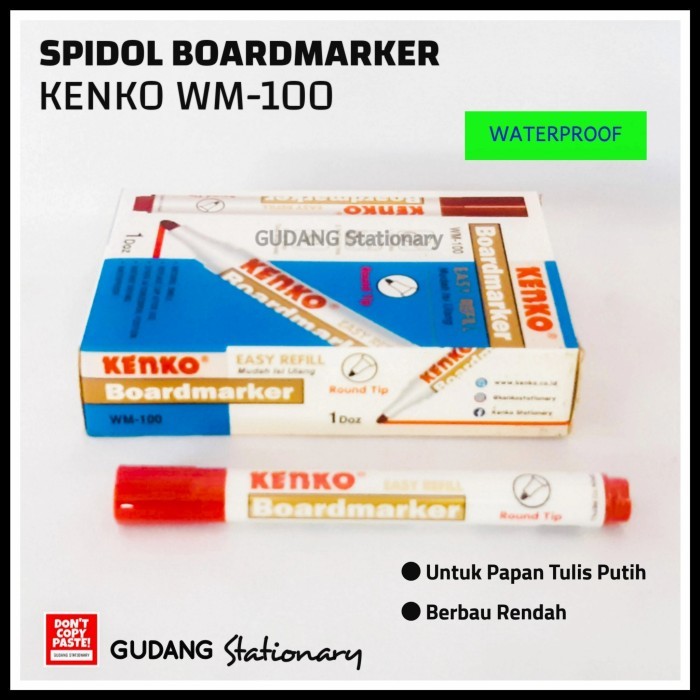 

Spidol Boardmarker KENKO WM-100 [ Isi 12 Pcs ]