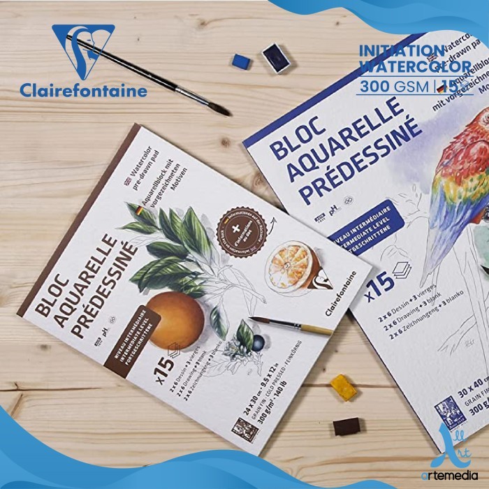 

Kertas Belajar Cat Air Clairefontaine Initiation Watercolor Learning