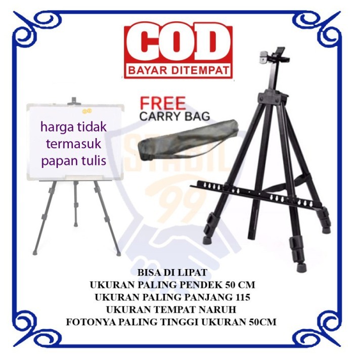 

Tripod Lipat Portable Papan Tulis Standing Whiteboard Alumunium White Board