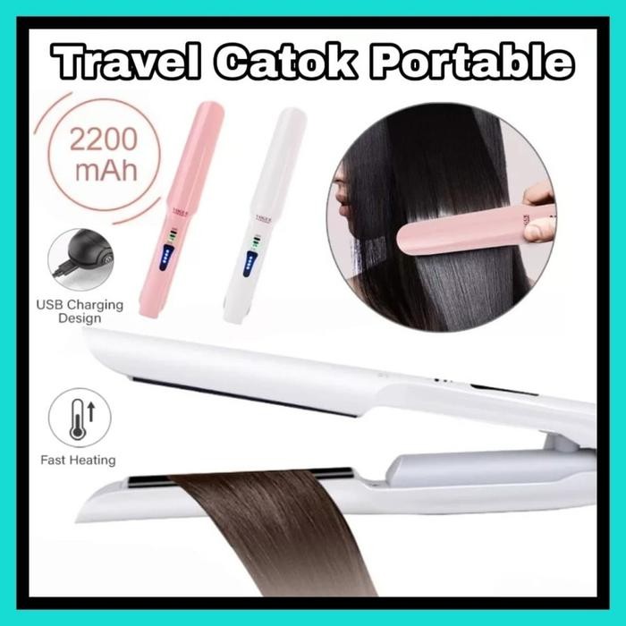 Murah Catok Rambut Usb Portable Mini Tanpa Kabel - Traveler Hair Straight Catokan Meluruskan
