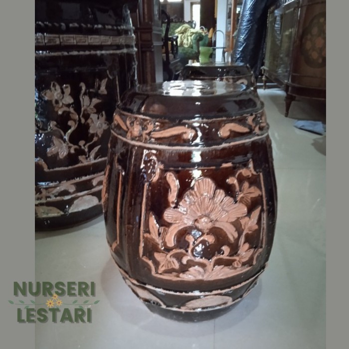 Meja & kursi keramik (stool) 1 set