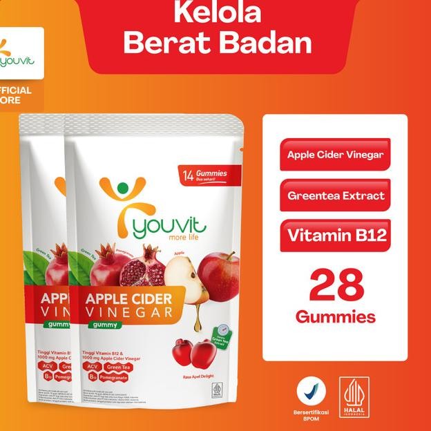 

Cider Vinegar Gummy Untu Elola Berat Badan Youvit Acv 14 Hari Dengan Apel Etra Greentea Vit B12 Aam Cua Apel