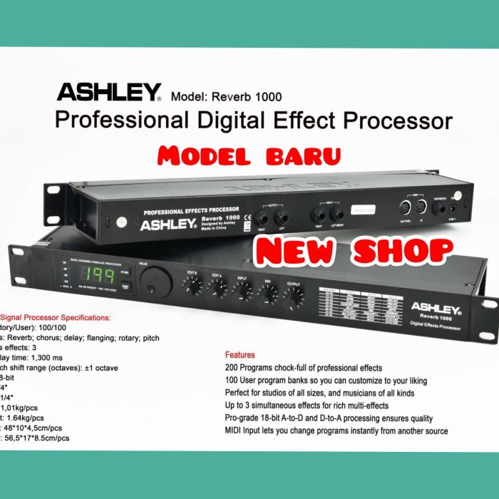 efek vocal Ashley Reverb 1000 original Ashley