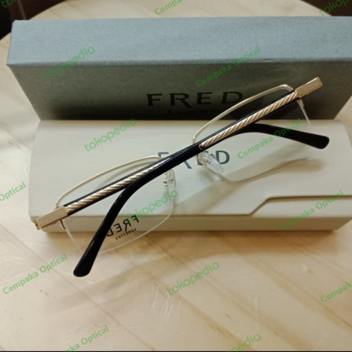 Frame Kacamata Fred Half Frame Grade Original Kacamata Pria #Gratisongkir #Sale #Discount