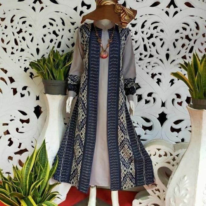 Gamis Tenun Etnik Kombinasi Mewah Terlaris