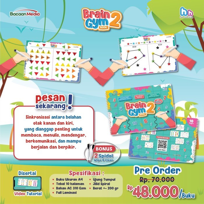 

Brain Gym Book 1 & 2 Belajar Membaca, Menulis, Mendengar, Berkomunikasi, Dan Mampu Berjalan Dan