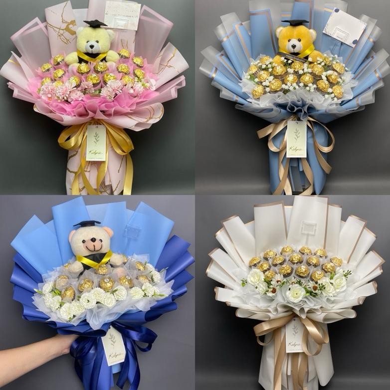 

TERLARIS Bouquet Coklat | Bouquet Ferrero | Buket Coklat | Bouquet Wisuda | Valentine (Tidak termasuk BONEKA) mb-24