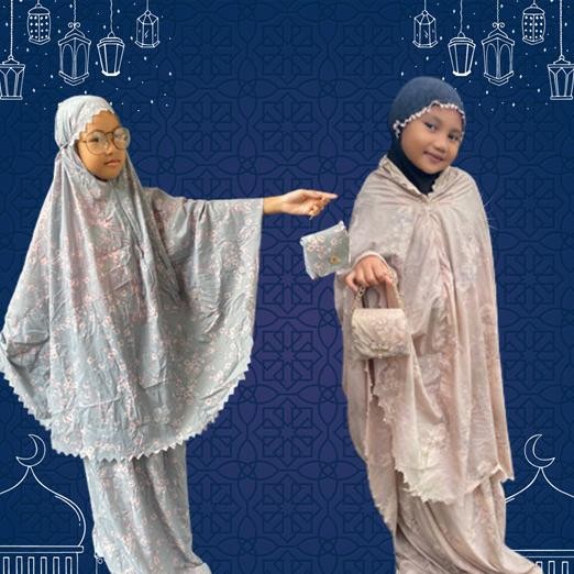 Parling Laris Muslim-Mukena Travel Anak Tanggung Parasut-Mukena Anak Parasut Korea- Mukena Mukena Pa