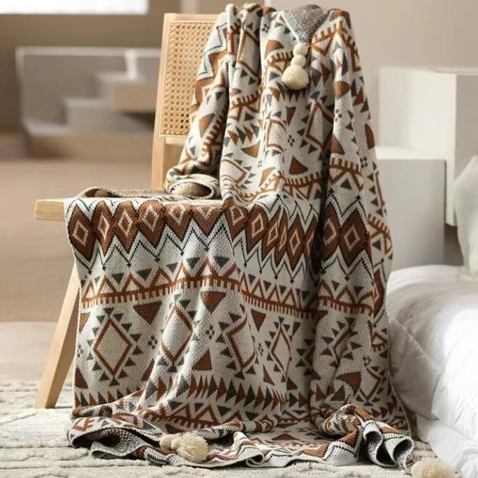 BOHEMIAN SOFA BLANKET SELIMUT SOFA RAJUT THROW BLANKET