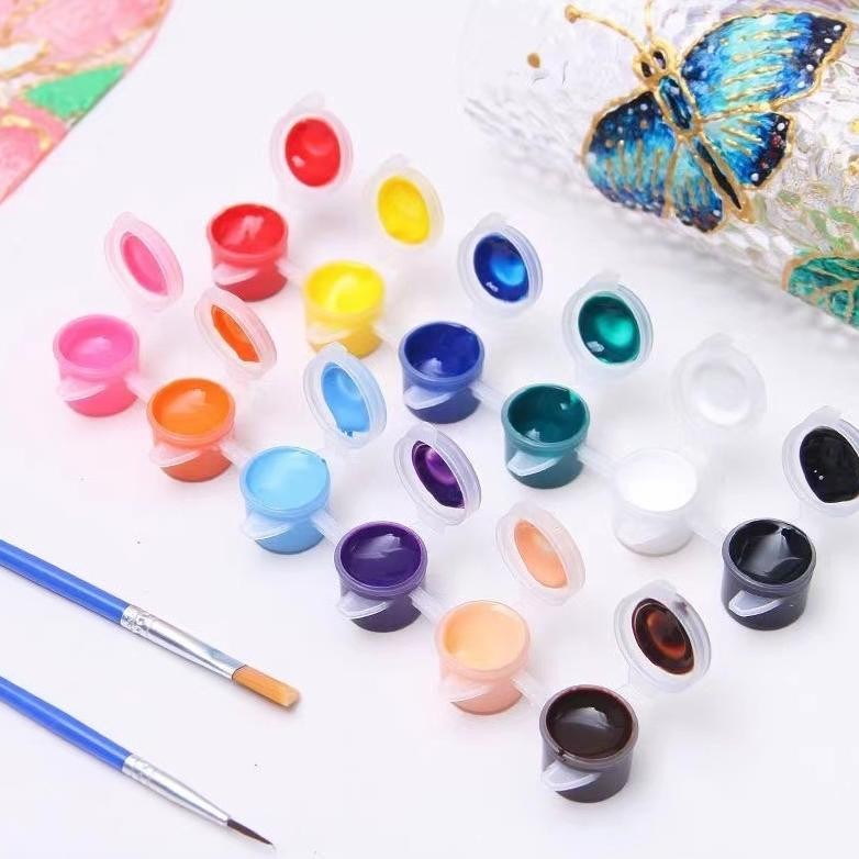 

Azq-16 6 Warna Cat Akrilik Set 3Ml Set Kuas Cat Akriik Warna Palet Anak-Anak Menggambar Cat Akrilik Diy Menggambar Plester Strip Perlengkapan Seni