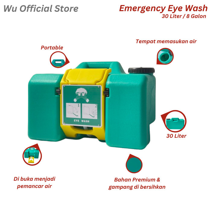 Emergency Eye Wash Portable 8 Gallon / Shower Eye Washer / 30 Liter / Eye Wash Station