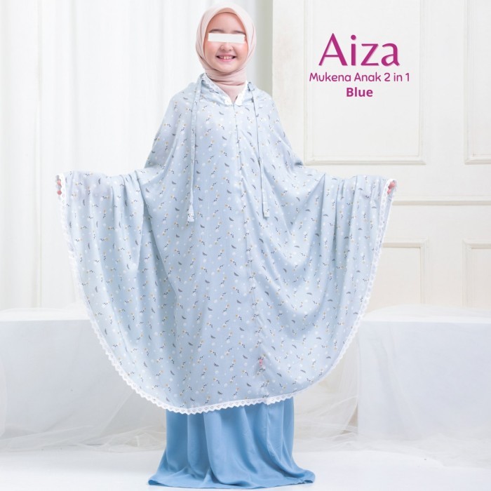 Mukena Anak Remaja Umur 12 - 15 Tahun Rayon Aiza Resleting Dagu