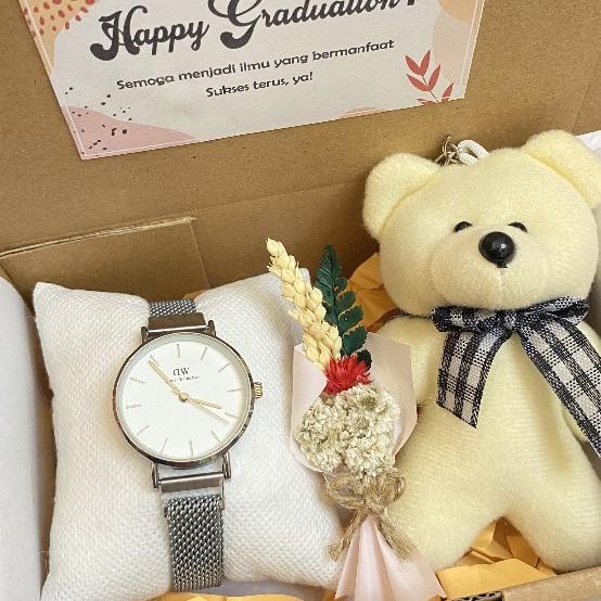 

PROMO (PAKET A) GIFTBOX HAMPERS JAM TANGAN CEWEK rantai pasir kado ulang tahun spesial ucapan hadiah wisuda buket bunga murah cantik th-1