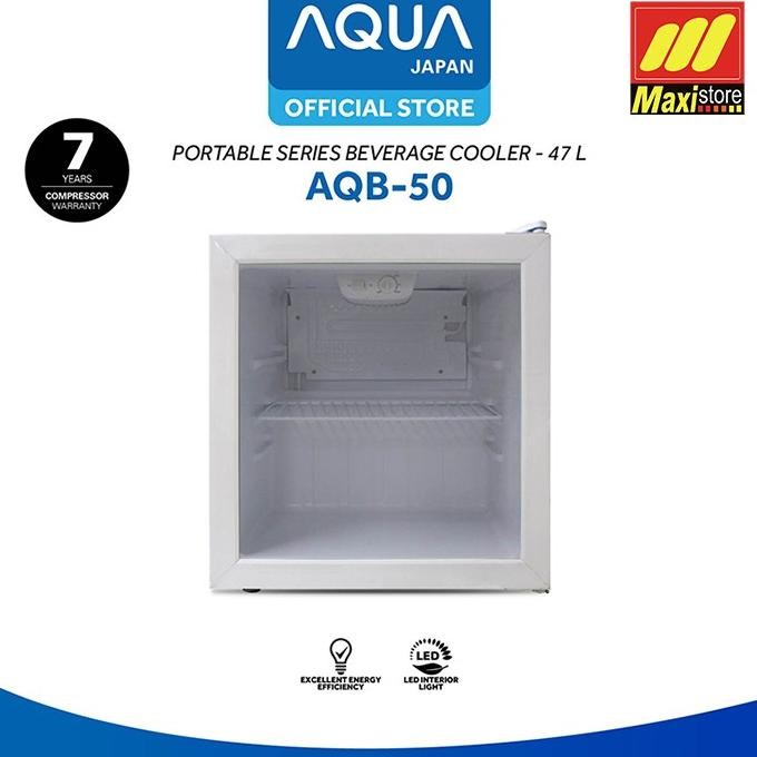 Terlaris Aqua Japan Aqb-50 Showcase Cooler [47 L] Kulkas Minuman Mini Portable Ready Stok