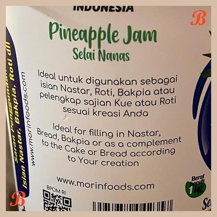 

| NS | MORIN SELAI NANAS NASTAR 1KG - FRUITALK PINEAPPLE JAM