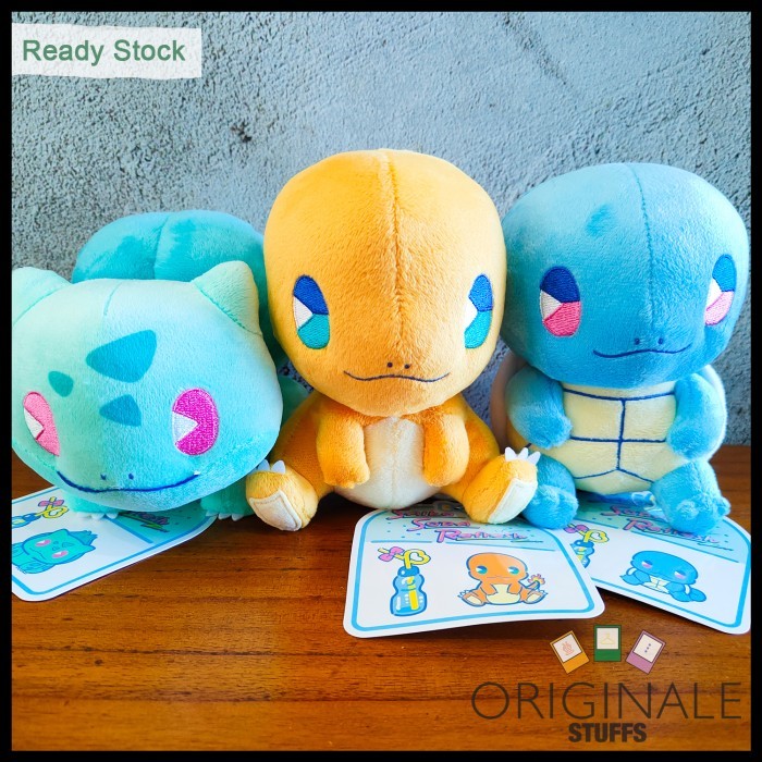 Pokemon Center Saiko Soda Refresh Charmander Bulbasaur Squirtle Plush {TerlarisBest Seller}
