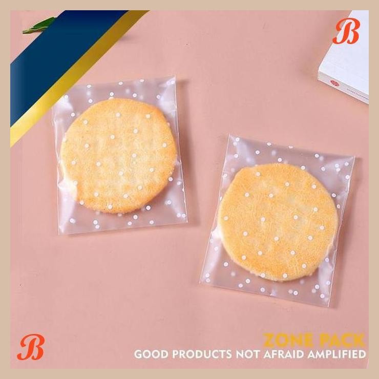 

| NS | [ISI 100 PCS] PLASTIK COOKIES POLKADOT | PLASTIK OPP POLKADOT DOFF |PLASTIK PACKAGING NASTAR COOKIES COKLAT PERMEN PEREKAT
