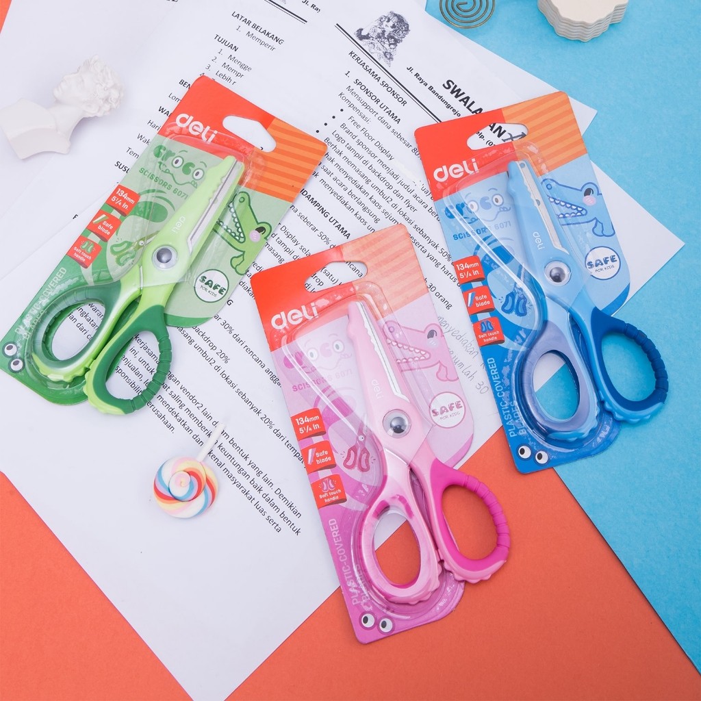 

Deli Scissor Kid SAFE Soft / Gunting Deli Anak Sekolah Kertas E6071 RAJA BIG BOX