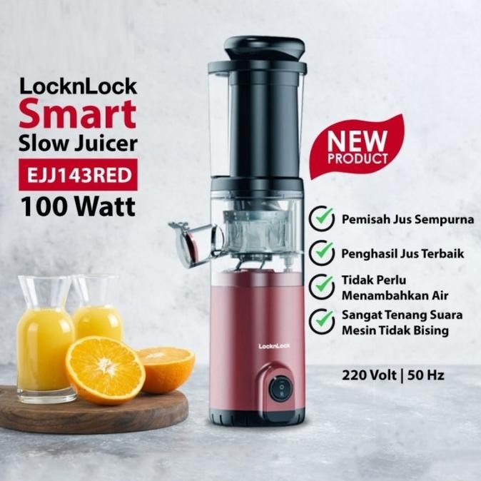 Sale Slow Juicer Locknlock Ejj143Red Low Watt 100W - Garansi 1 Th