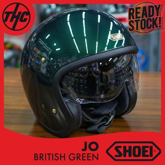 SHOEI JO BRITISH GREEN HELM HALF FACE CLASSIC