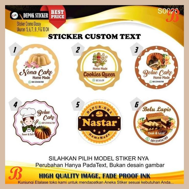 

| NS | CETAK STIKER LABEL KUE CAKE NASTAR BOLU MAKANAN