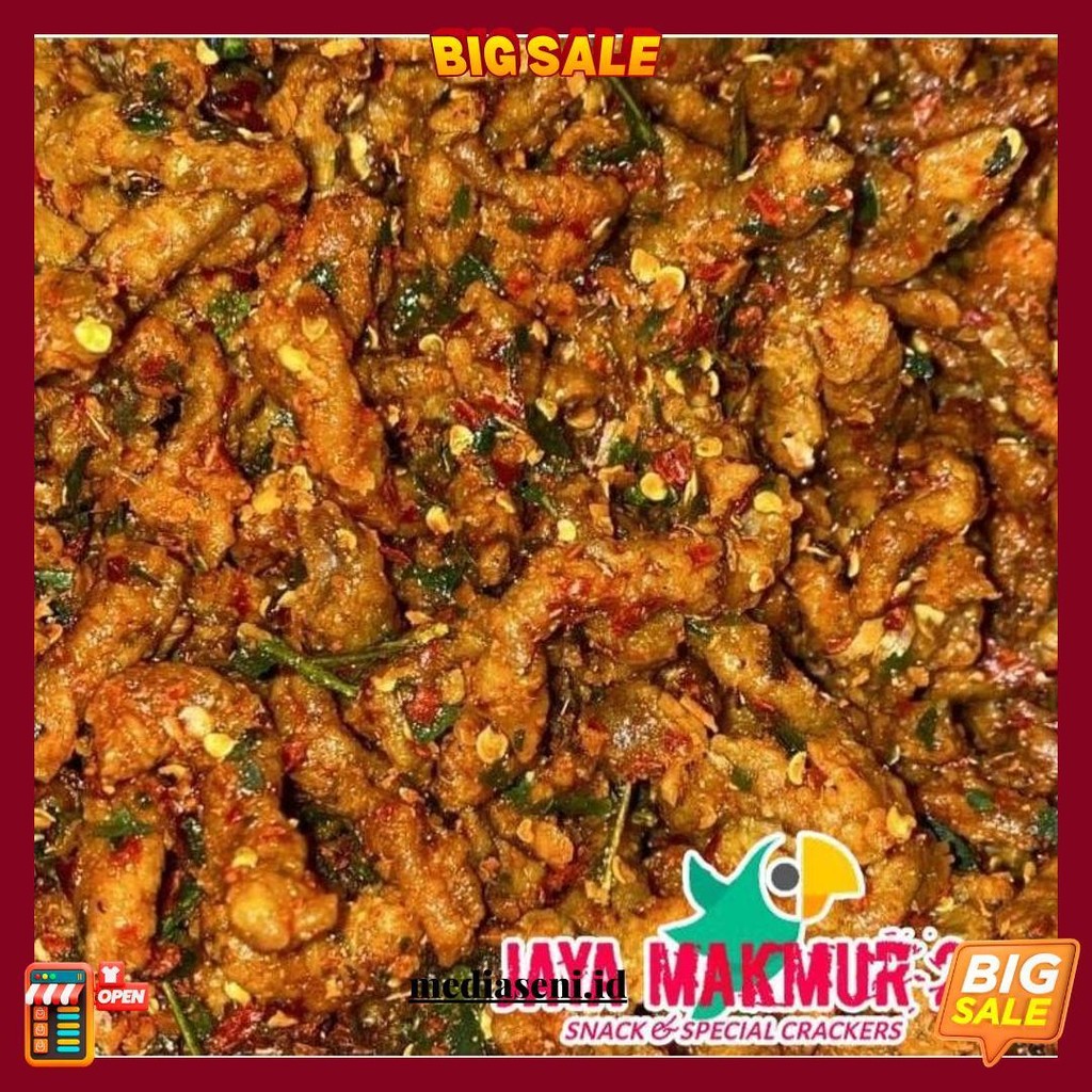 

Keripik Usus Pedas Daun Jeruk Crispy 1Kg Original Produk