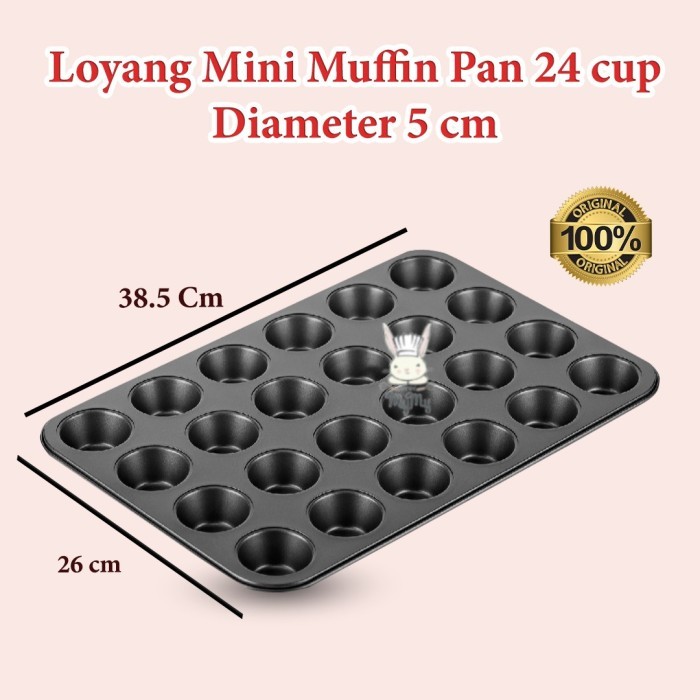 Loyang Mini Muffin Pan 24 Cup Anti Lengket